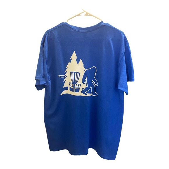 Gildan Other - Disc Golf SASQUATCH BASKET Shirt Double Sided L Graphic T-Shirt Gildan Royal Blu